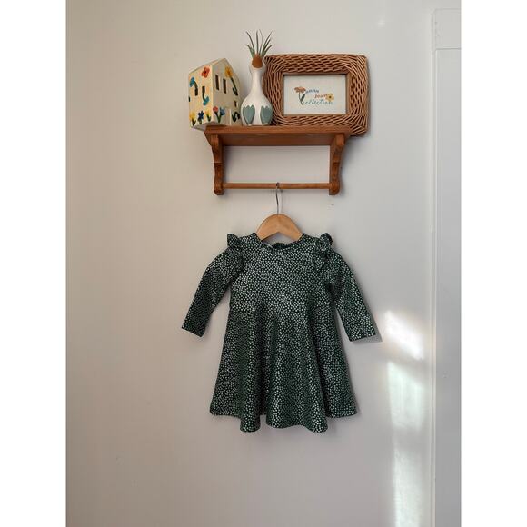 Pippa & Julie metallic silver dot green dress - 12m - Picture 2 of 6